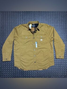 Carhartt Canvas Fleece Lined Shirt Jacket Relaxed Fit Rugged Flex Mens XL NEW